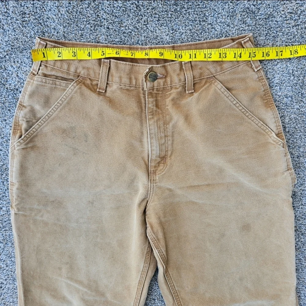 Carhartt B11-BRN Canvas Carpenter Pants Workwear Loose Original Fit Mens 31x32
